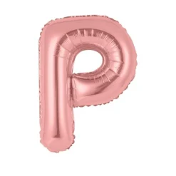 BALLON ALUMINIUM LETTRE P 36CM ROSE GOLD
