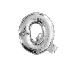 BALLON ALUMINIUM LETTRE Q 36CM ARGENT