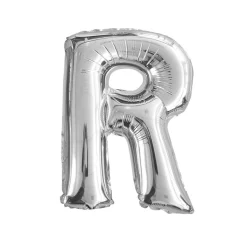 BALLON ALUMINIUM LETTRE R 36CM ARGENT