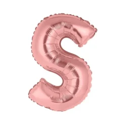 BALLON ALUMINIUM LETTRE S 36CM ROSE GOLD