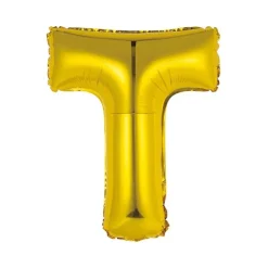 BALLON ALUMINIUM LETTRE T 36CM OR