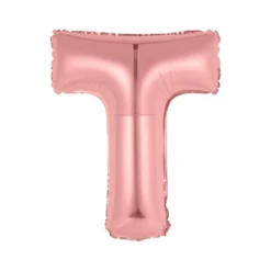BALLON ALUMINIUM LETTRE T 36CM ROSE GOLD