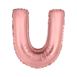 BALLON ALUMINIUM LETTRE U 36CM ROSE GOLD