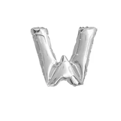 BALLON ALUMINIUM LETTRE W 36CM ARGENT