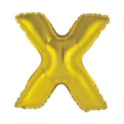 BALLON ALUMINIUM LETTRE X 36CM OR