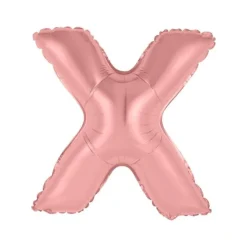 BALLON ALUMINIUM LETTRE X 36CM ROSE GOLD