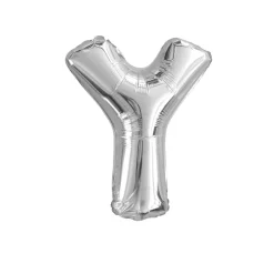 BALLON ALUMINIUM LETTRE Y 36CM ARGENT