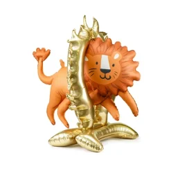 BALLON ALUMINIUM LION 62X97CM ORANGE