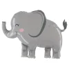 BALLON ALUMINIUM ÉLÉPHANT JUNGLE 84X64CM GRIS