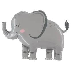 BALLON ALUMINIUM ÉLÉPHANT JUNGLE 84X64CM GRIS