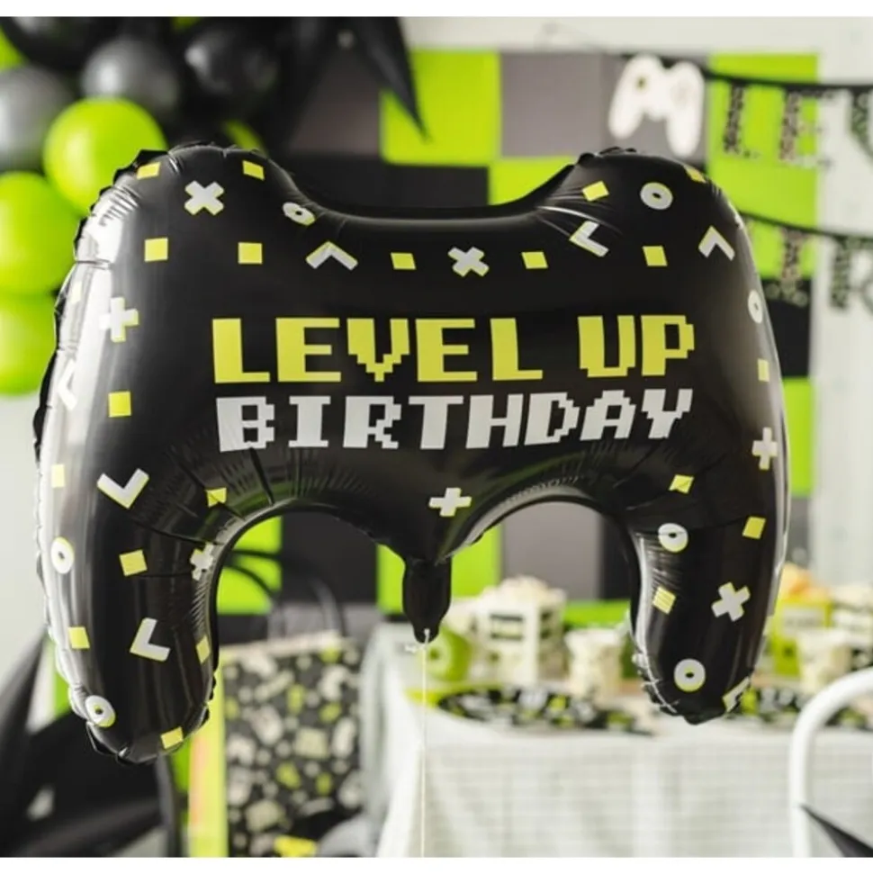 BALLON ALUMINIUM MANETTE ANNIVERSAIRE 60X45CM NOIR