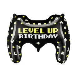 BALLON ALUMINIUM MANETTE ANNIVERSAIRE 60X45CM NOIR