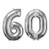 BALLON ALUMINIUM NOMBRE 60 66CM ARGENT