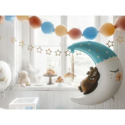 BALLON ALUMINIUM OURS SOMMEIL LUNE 71X86CM BLEU