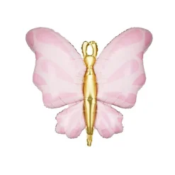 BALLON ALUMINIUM PAPILLON FAIRY 69CM ROSE
