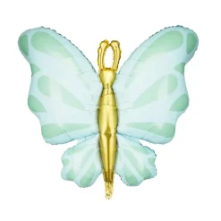 BALLON ALUMINIUM PAPILLON FAIRY 69CM MENTHE