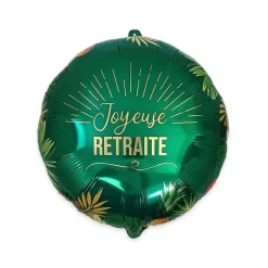 BALLON ALUMINIUM RETRAITE TROPICAL 35CM VERT MÉTAL