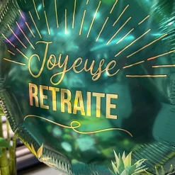 BALLON ALUMINIUM RETRAITE TROPICAL 35CM VERT MÉTAL
