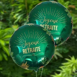 BALLON ALUMINIUM RETRAITE TROPICAL 35CM VERT MÉTAL