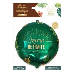 BALLON ALUMINIUM RETRAITE TROPICAL 35CM VERT MÉTAL