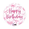 BALLON ALUMINIUM ROND ANNIVERSAIRE N?'UD 46CM ROSE
