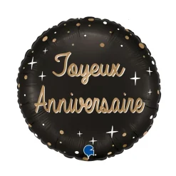 BALLON ALUMINIUM ROND ANNIVERSAIRE CÉLÉBRER 46CM