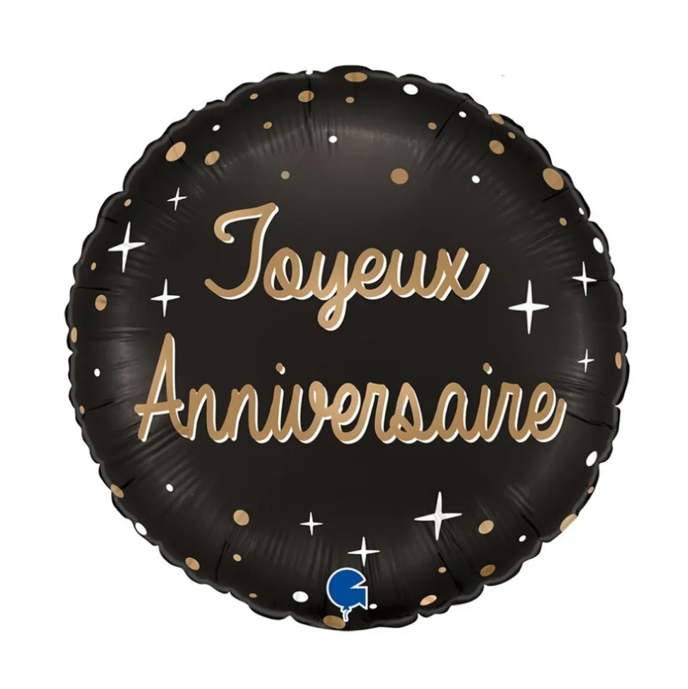 BALLON ALUMINIUM ROND ANNIVERSAIRE CÉLÉBRER 46CM