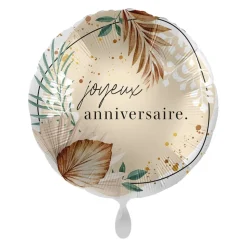 BALLON ALUMINIUM ROND ANNIVERSAIRE BOHÈME 43CM