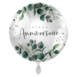 BALLON ALUMINIUM ROND ANNIVERSAIRE VERDURE 43CM