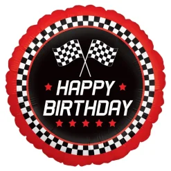 BALLON ALUMINIUM ROND ANNIVERSAIRE COURSE 46CM