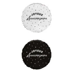 BALLON ALUMINIUM ROND ANNIVERSAIRE 50CM NOIR
