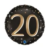 BALLON ALUMINIUM ROND 20 ANS CÉLÉBRATION 46CM