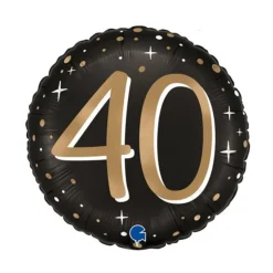 BALLON ALUMINIUM ROND 40 ANS CÉLÉBRATION 46CM