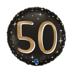 BALLON ALUMINIUM ROND 50 ANS CÉLÉBRATION 46CM
