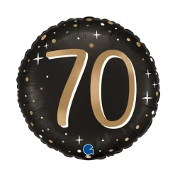 BALLON ALUMINIUM ROND 70 ANS CÉLÉBRATION 46CM