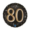 BALLON ALUMINIUM ROND 80 ANS CÉLÉBRATION 46CM