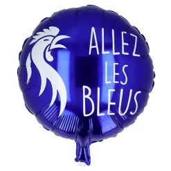 BALLON ALUMINIUM ROND BLEU COQ FRANCE 45CM