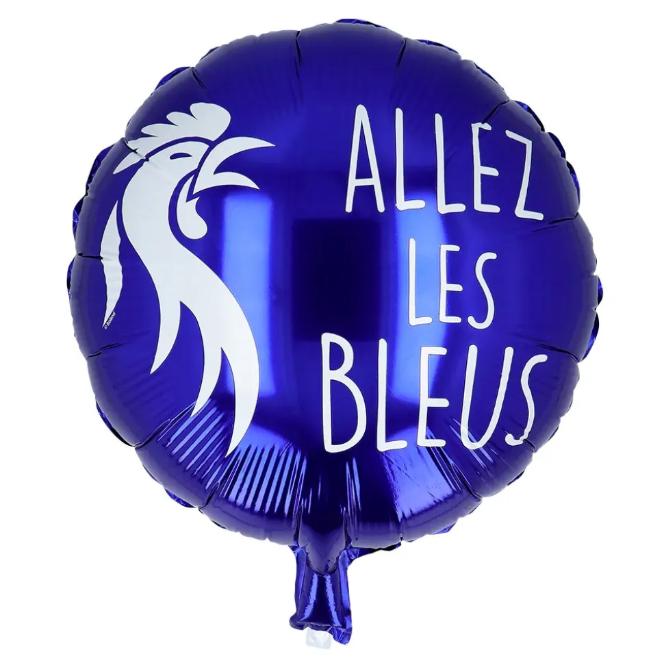 BALLON ALUMINIUM ROND BLEU COQ FRANCE 45CM