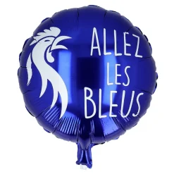 BALLON ALUMINIUM ROND BLEU COQ FRANCE 45CM