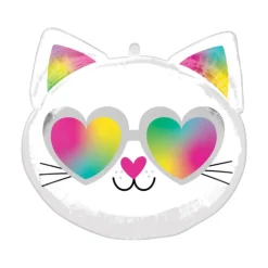 BALLON ALUMINIUM ROND CHAT COOL 43X43CM