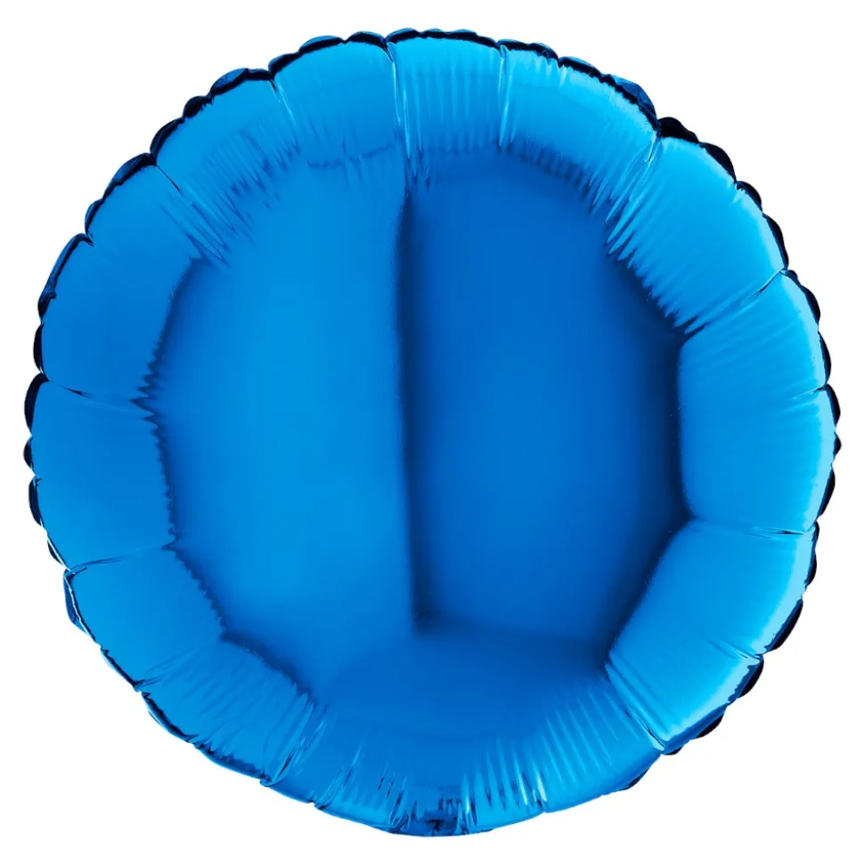BALLON ALUMINIUM ROND 46CM BLEU