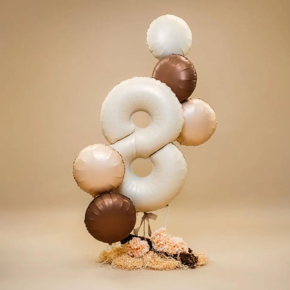 BALLON ALUMINIUM ROND 46CM NUDE SATIN