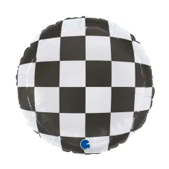 BALLON ALUMINIUM ROND DAMIER 46CM