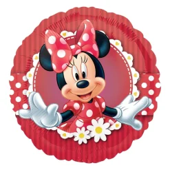 BALLON ALUMINIUM ROND FOU DE MINNIE 45CM ROUGE