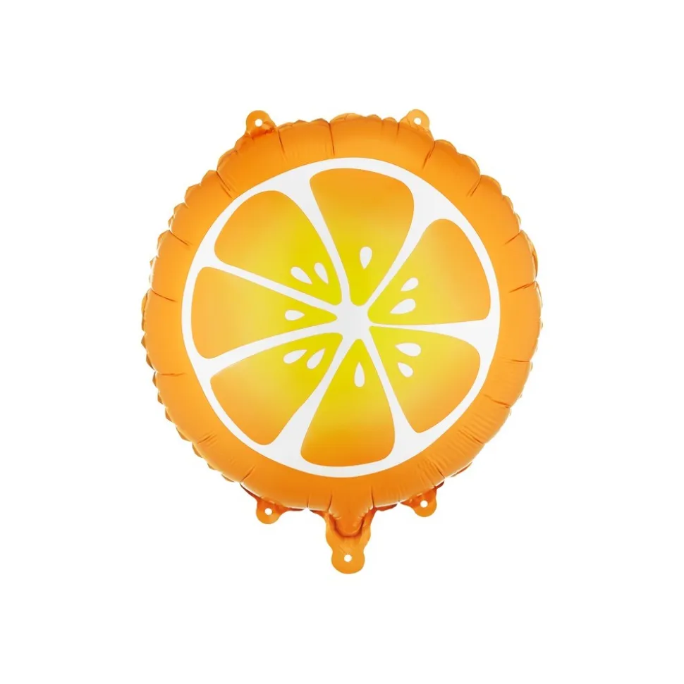 BALLON ALUMINIUM ROND FRUIT RONDELLE 35CM ORANGE