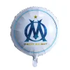 BALLON ALUMINIUM ROND OM FOOTBALL 45CM BLANC