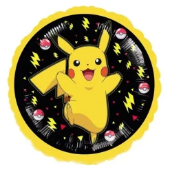 BALLON ALUMINIUM ROND POKÉMON PIKACHU 43CM NOIR
