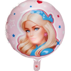 BALLON ALUMINIUM ROND POUPÉE GIRLY MODE 45CM ROSE