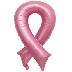 BALLON ALUMINIUM RUBAN OCTOBRE ROSE 90X50CM