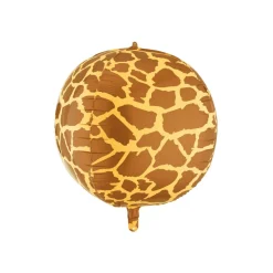 BALLON ALUMINIUM SPHÈRE GIRAFE PEAU ANIMAL 50CM
